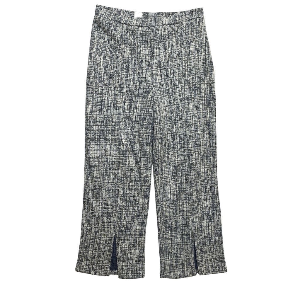 Gilli Pants Womens Small Blue JP2179 Textured Knit Front Slit Hem